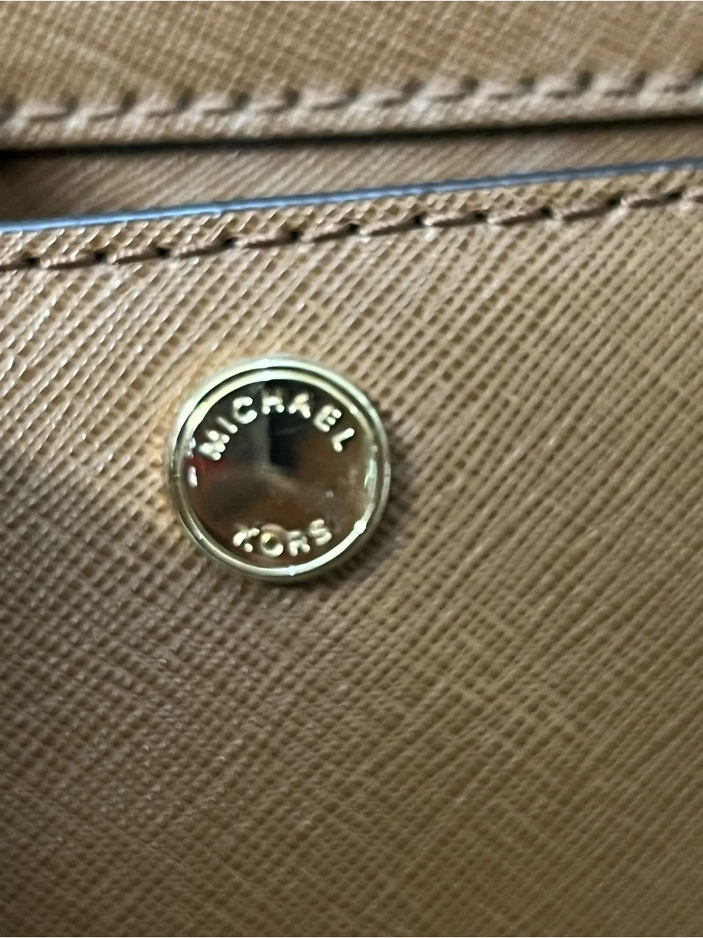Michael Kors Cognac Brown Jet set travel Saffiano Leather Tote